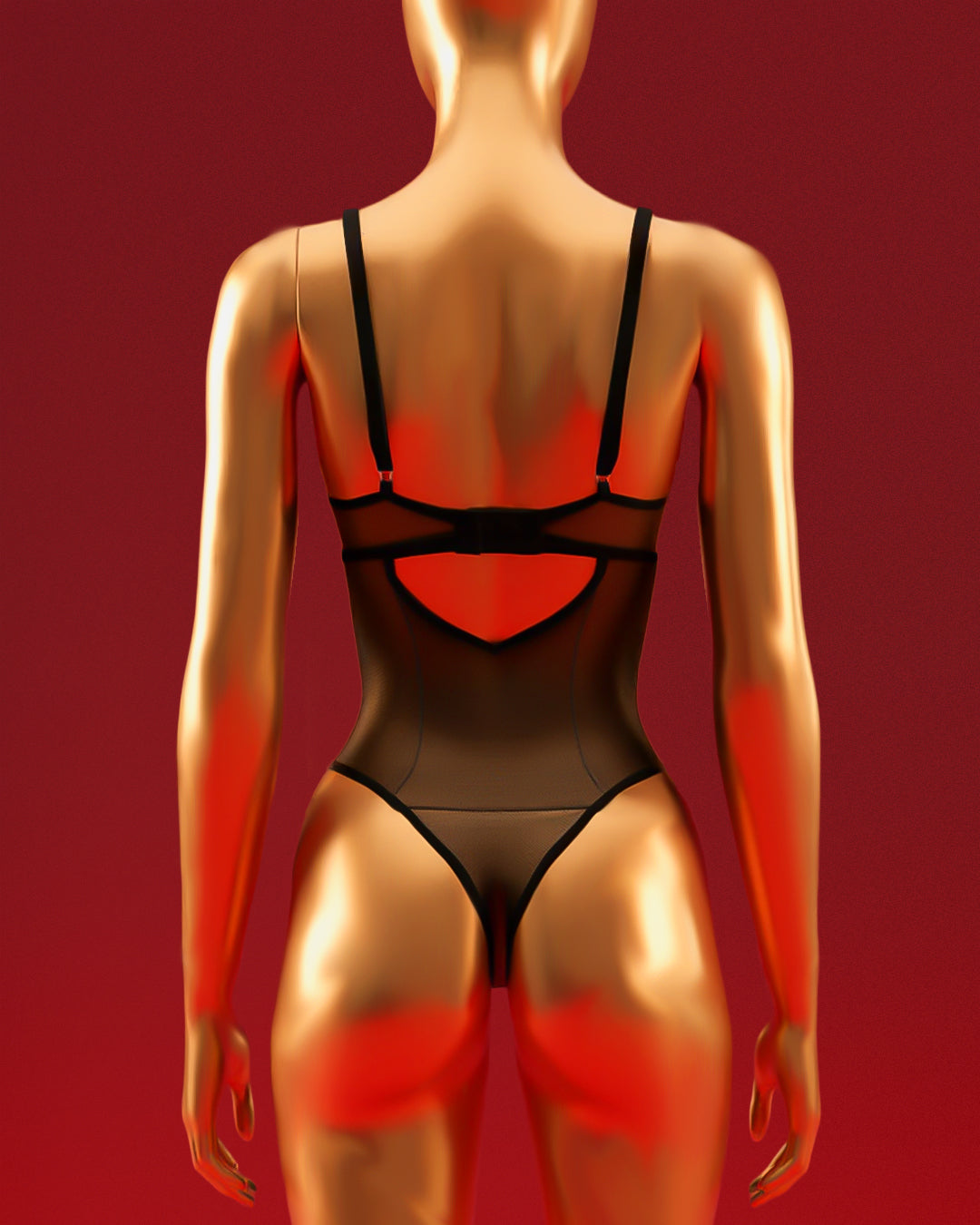 Black Ember – Transparent Lace Teddy Bodysuit