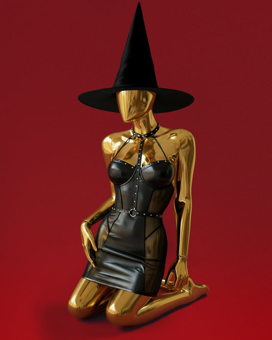 Dark Spell – PU Leather Bodysuit