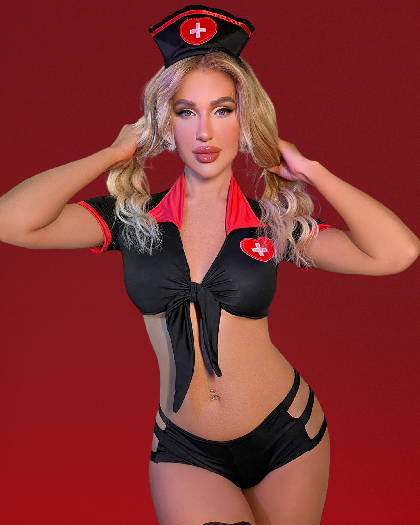 Sweet Nurse Cosplay Set - Black