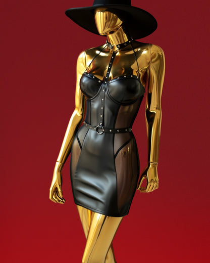 Dark Spell – PU Leather Bodysuit