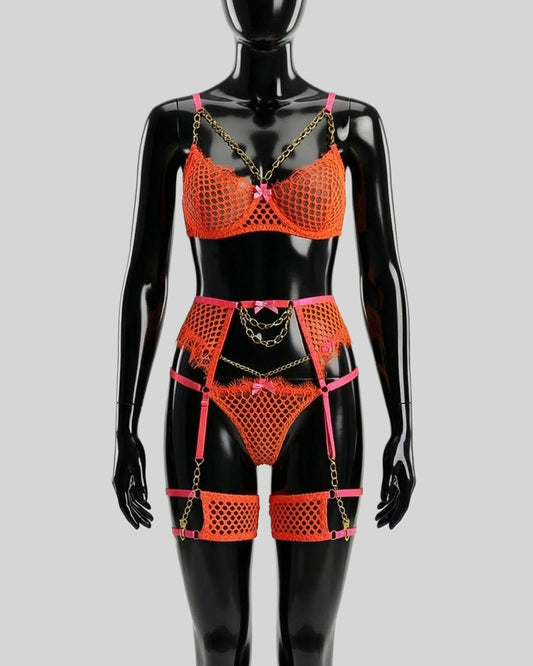 Sunset Siren – Fishnet Chain Lingerie Set