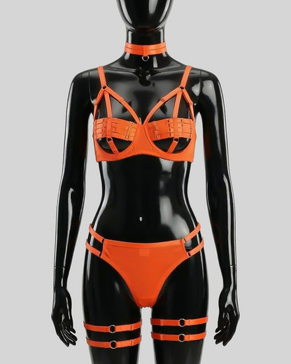 Golden Hour Tease – Strappy Bralette & Brief Set