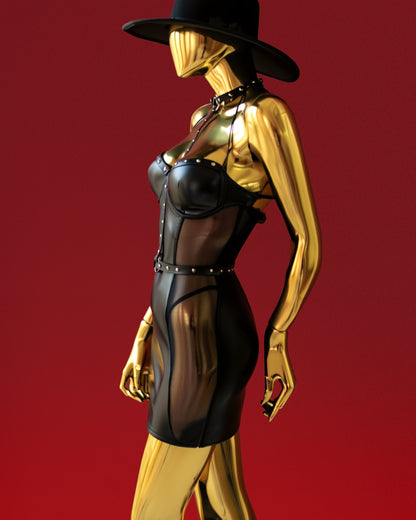 Dark Spell – PU Leather Bodysuit